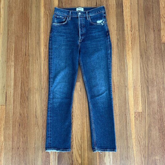 Agolde Riley High Rise Straight Crop Jeans - Picture 1 of 6